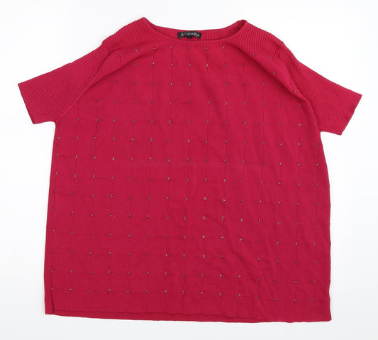 Al Paradise Womens Pink   Pullover Jumper Size L