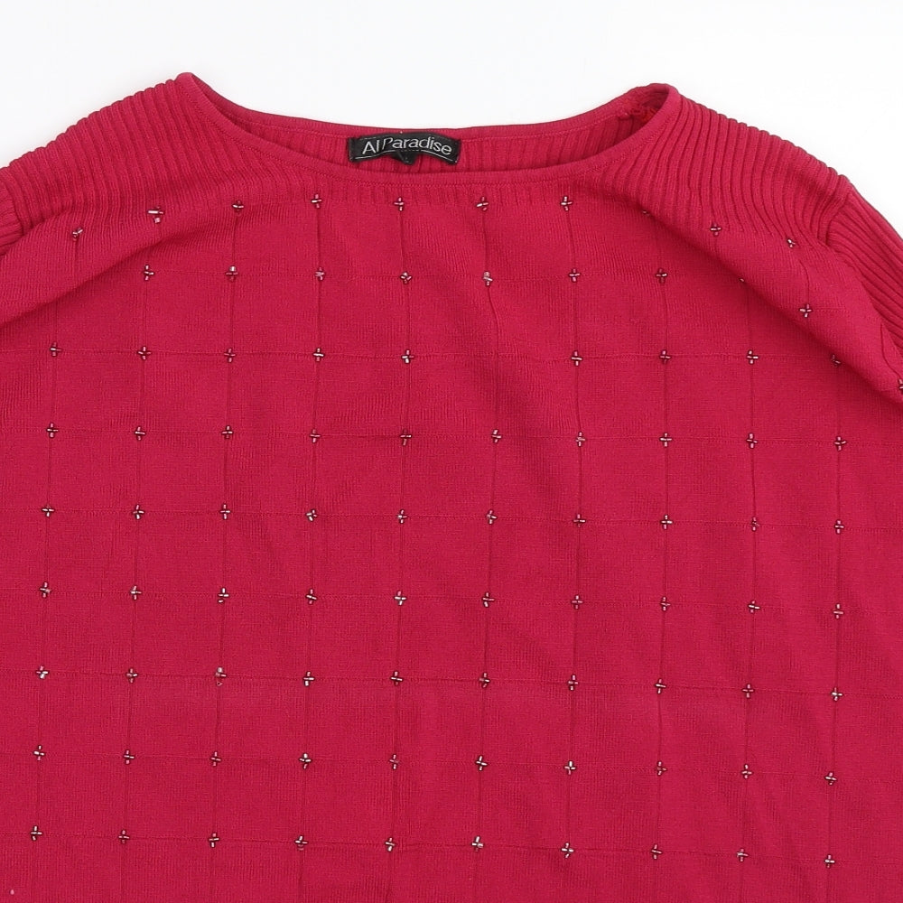Al Paradise Womens Pink   Pullover Jumper Size L