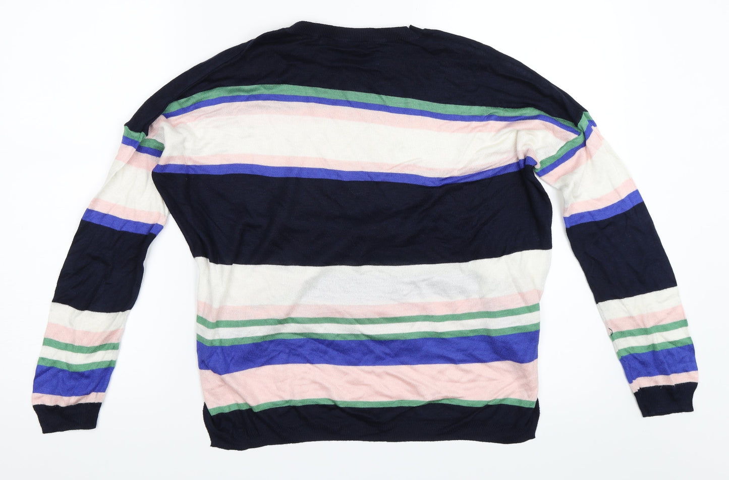 Marks and Spencer Womens Blue Striped  Pullover Jumper Size M