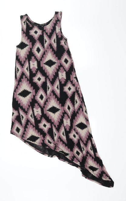 Preloved River Island Womens Purple Geometric Jersey Basic Tank Size 8 - Front