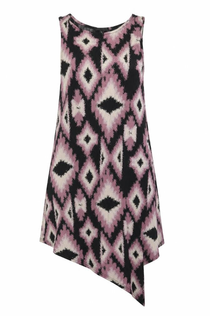 River Island Womens Purple Geometric Jersey Basic Tank Size 8