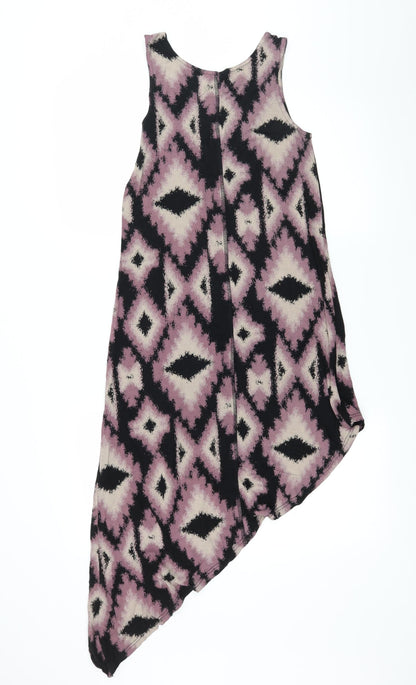 Preloved River Island Womens Purple Geometric Jersey Basic Tank Size 8 - Back