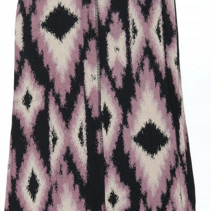 Preloved River Island Womens Purple Geometric Jersey Basic Tank Size 8 - Label