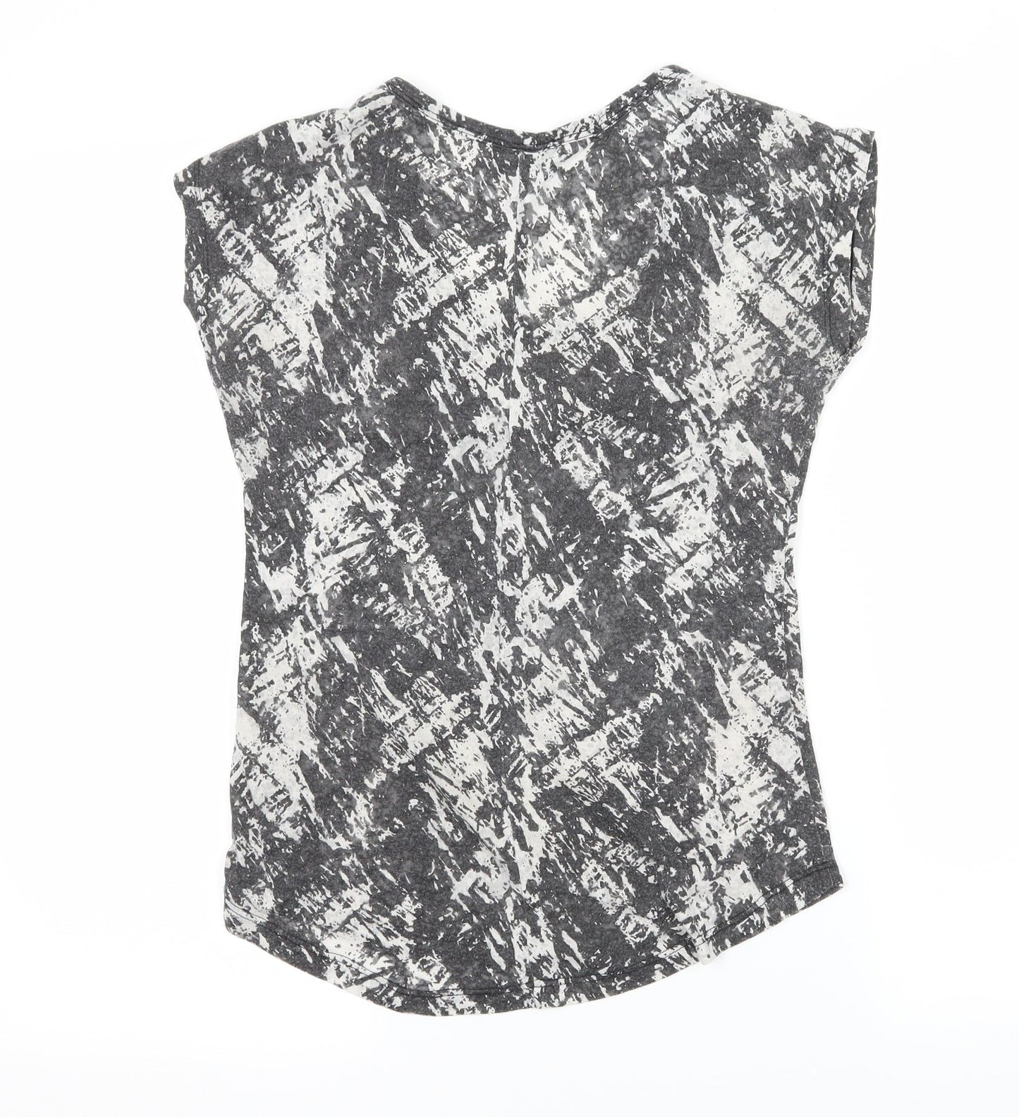 Internacionale Womens Grey Geometric Jersey Basic T-Shirt Size 8