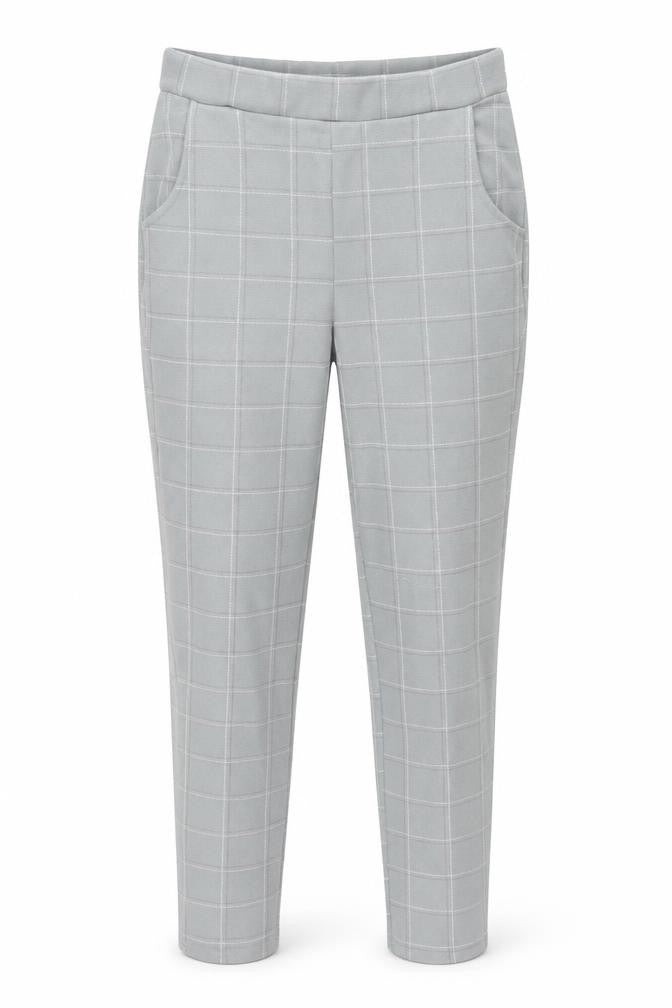 PRETTYLITTLETHING Womens Grey Check  Trousers  Size 10 L26 in