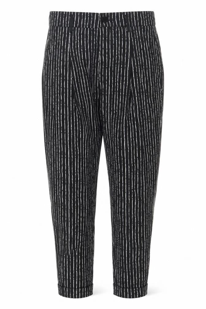 Preworn Womens Black Striped  Trousers  Size 27 in L24 in