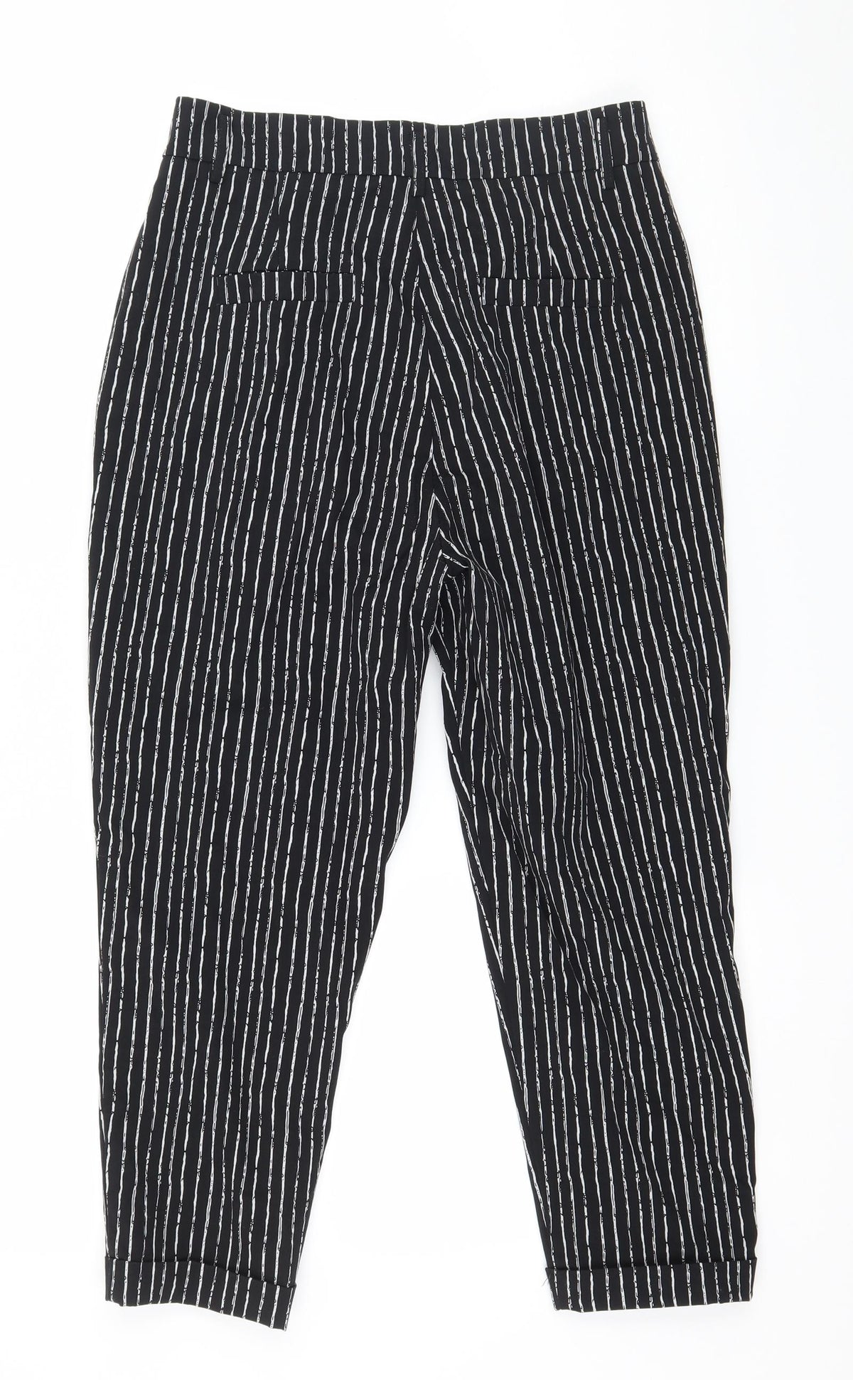 Preworn Womens Black Striped  Trousers  Size 27 in L24 in
