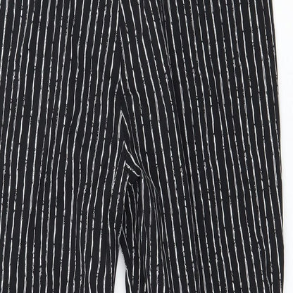 Preworn Womens Black Striped  Trousers  Size 27 in L24 in