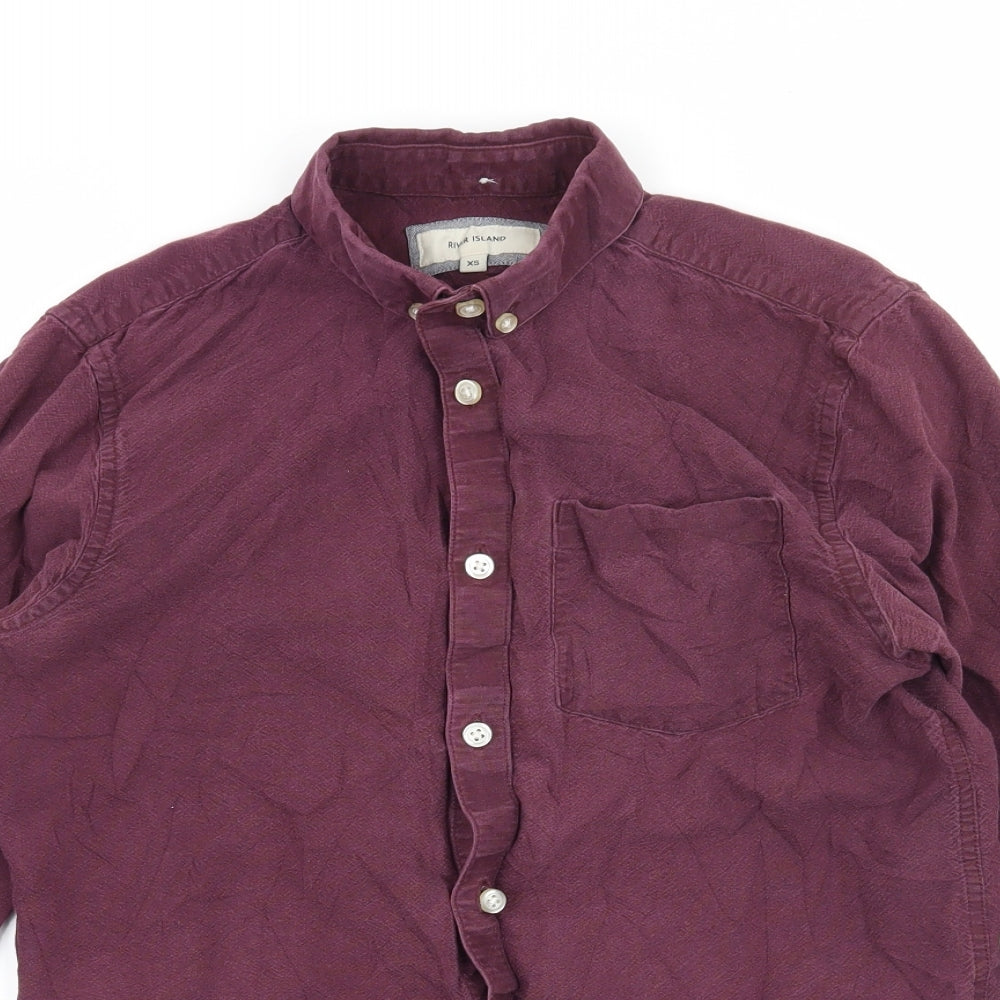 River Island Mens Purple    Button-Up Size XS