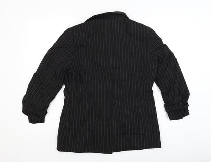 Very Womens Black Striped  Jacket Blazer Size 12