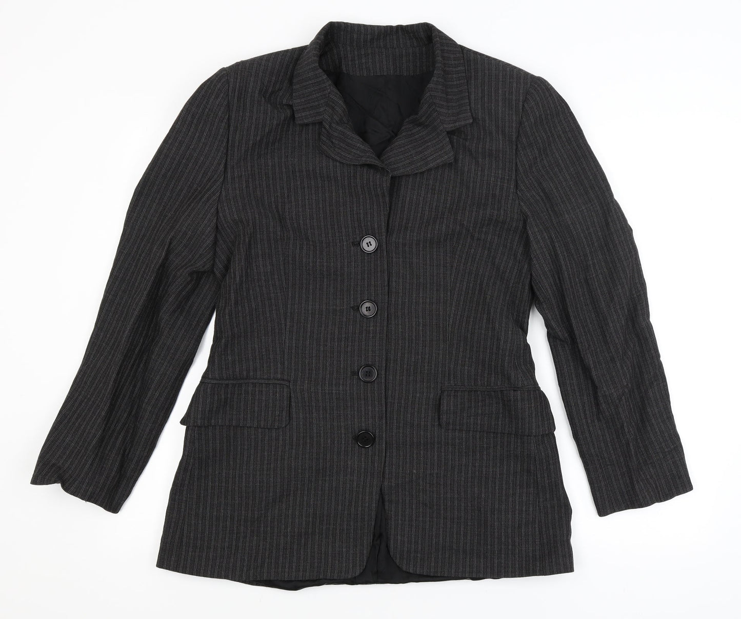 Preworn Womens Grey Spotted  Jacket Blazer Size 12