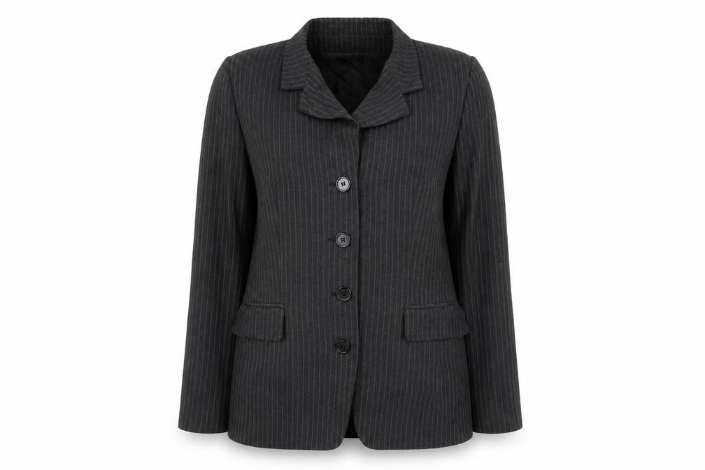 Preworn Womens Grey Spotted  Jacket Blazer Size 12