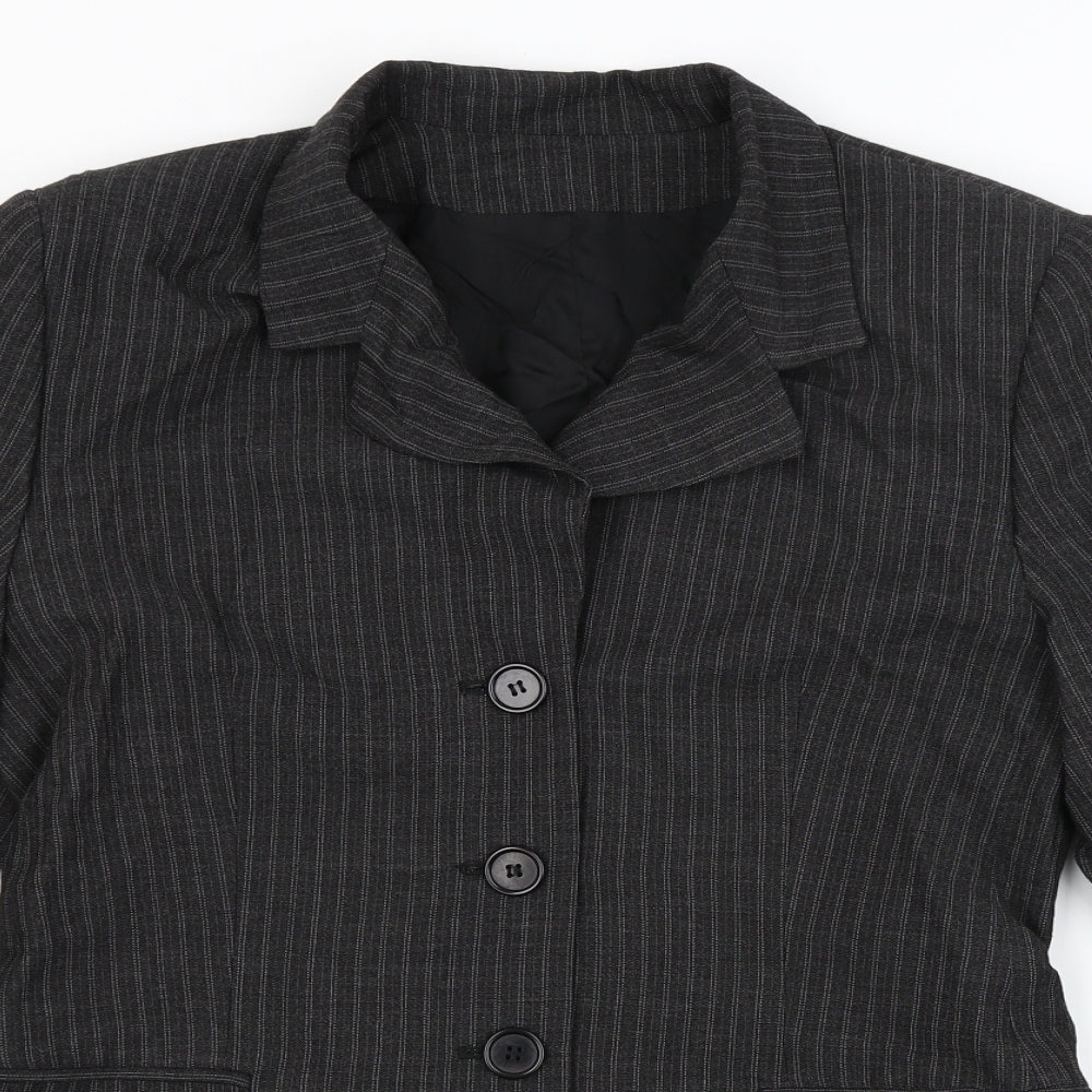 Preworn Womens Grey Spotted  Jacket Blazer Size 12