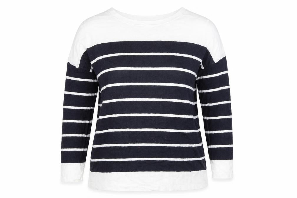 Phase Eight Womens White Striped  Pullover Jumper Size M