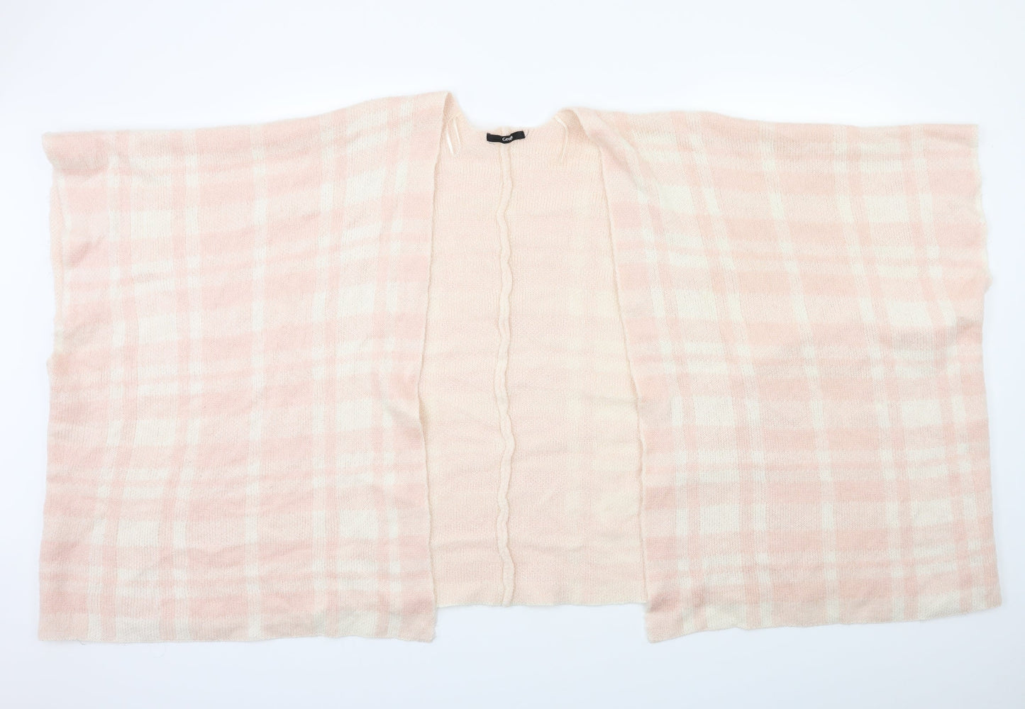 George Womens Pink Check  Cape Jumper One Size