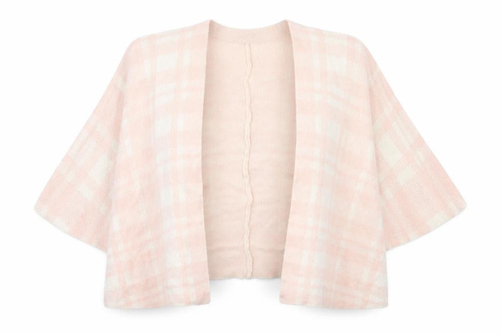 George Womens Pink Check  Cape Jumper One Size