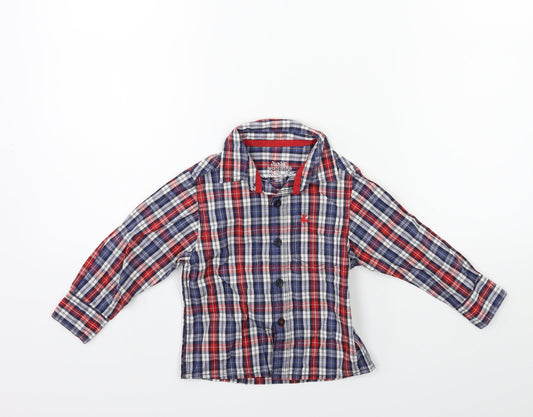 Earlydays Baby Blue Check  Basic T-Shirt Size 12 Months