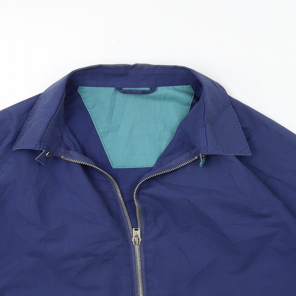 Preworn Mens Blue  Rayon Overcoat Coat Size M
