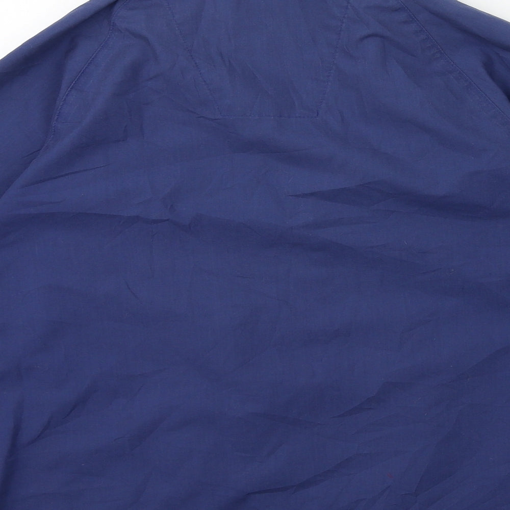 Preworn Mens Blue  Rayon Overcoat Coat Size M