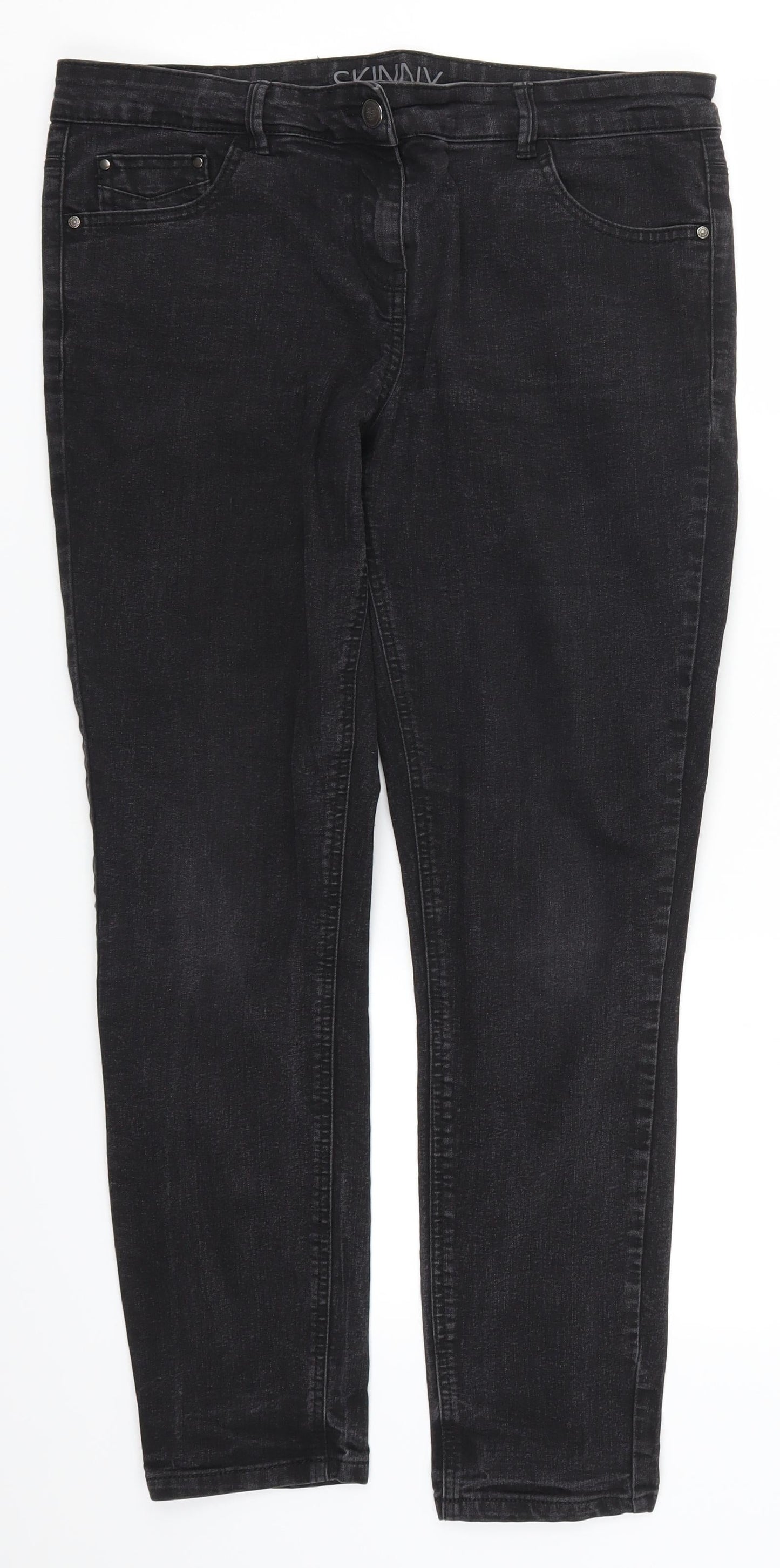 Preworn Womens Black  Denim Skinny Jeans Size 33 in L29 in