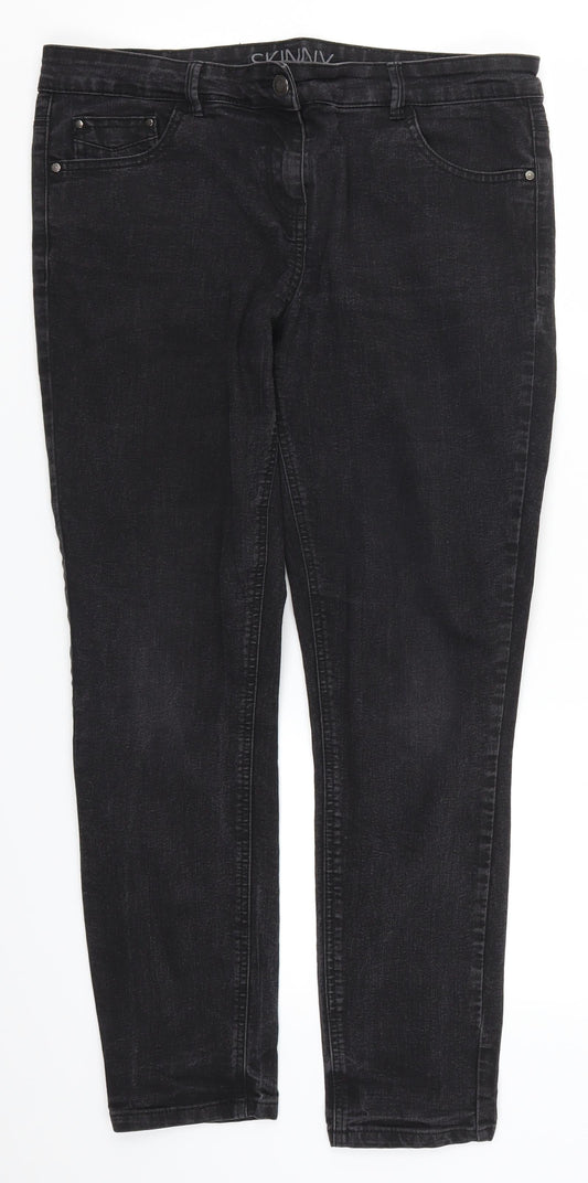 Preworn Womens Black  Denim Skinny Jeans Size 33 in L29 in