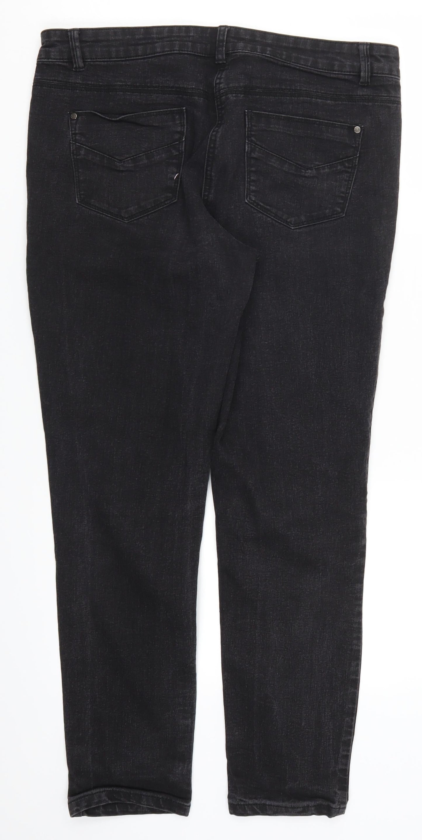 Preworn Womens Black  Denim Skinny Jeans Size 33 in L29 in