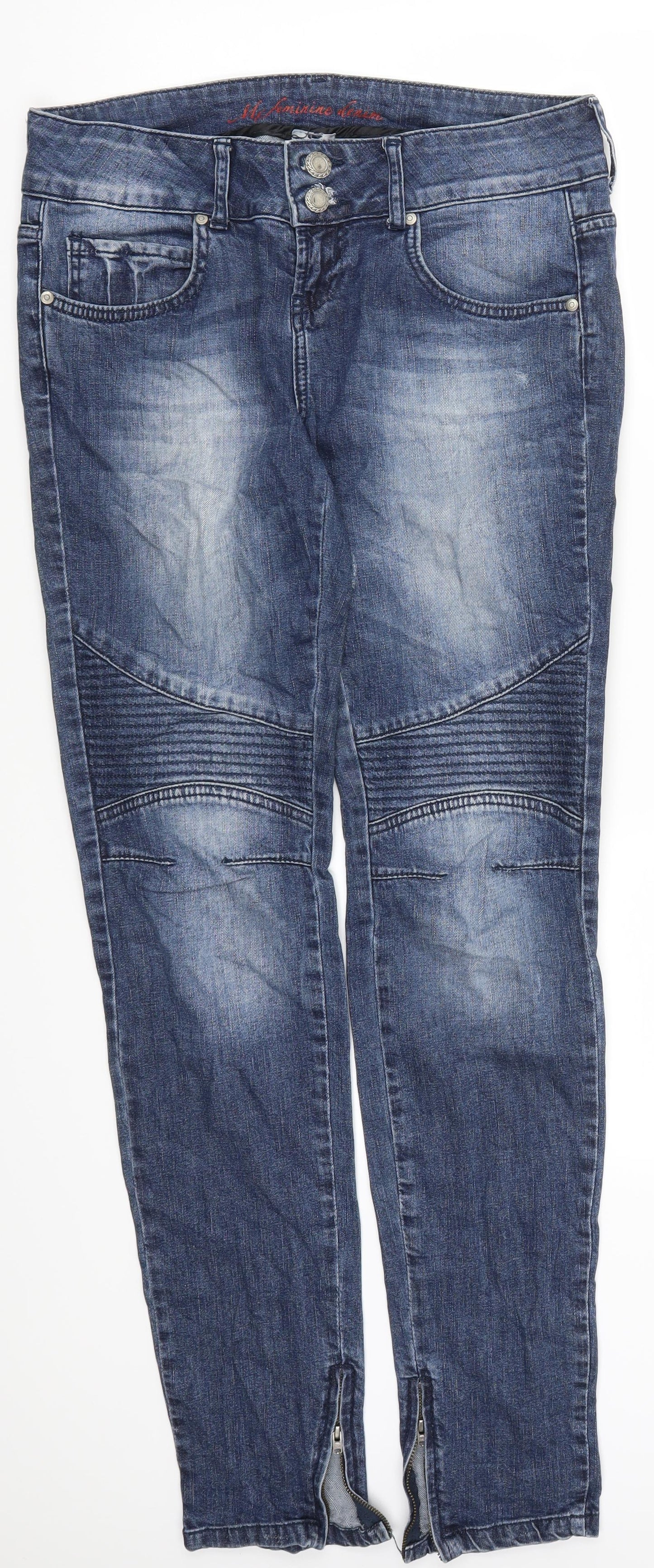 Preworn Womens Blue  Denim Skinny Jeans Size 32 in L31 in