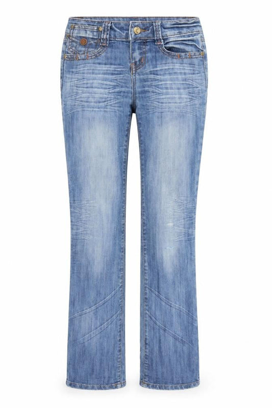 Oxxy Womens Blue  Denim Straight Jeans Size 26 in L33 in