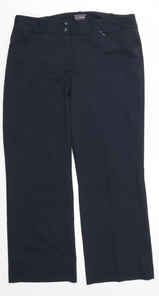 Icona Womens Blue   Trousers  Size 16 L29.5 in