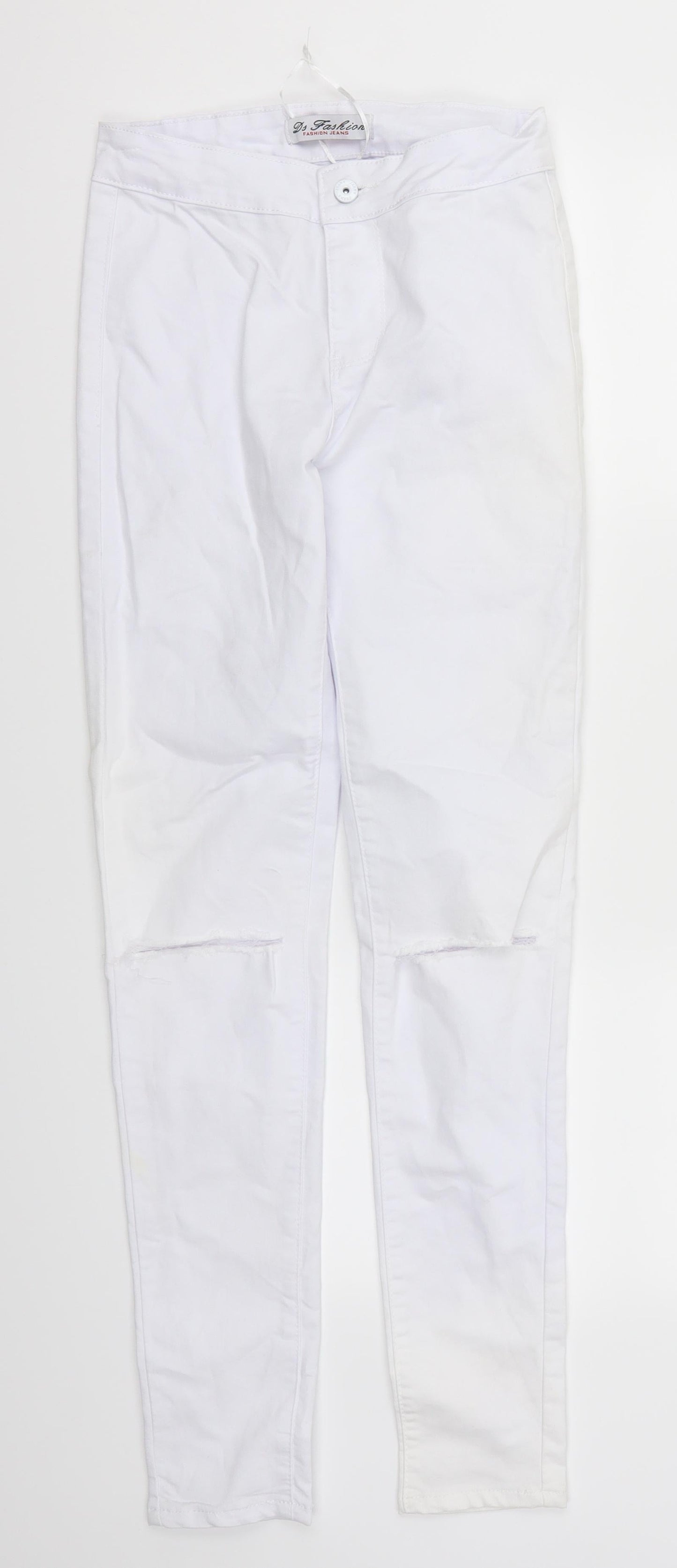 DS Fashion Womens White  Denim Skinny Jeans Size 8 L30 in