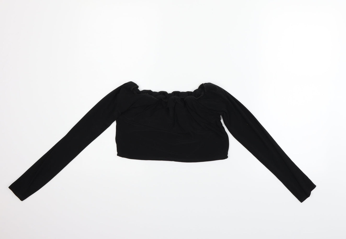 PRETTYLITTLETHING Womens Black   Basic Blouse Size 12