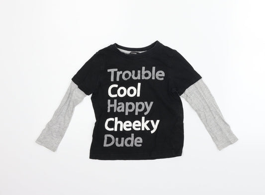 George Girls Black   Basic T-Shirt Size 2-3 Years