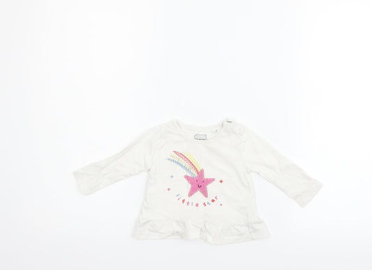 Blue Zoo Boys White   Basic T-Shirt Size 3-6 Months  - STAR