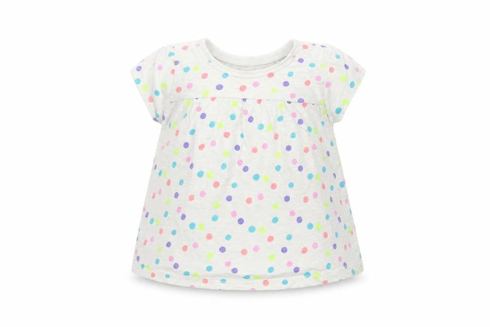 Next Boys White Polka Dot  Basic T-Shirt Size 6-9 Months
