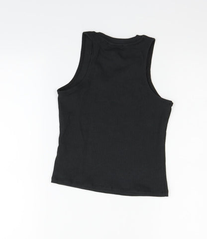 Preloved H&M Girls Black   Basic T-Shirt Size 9-10 Years - Back