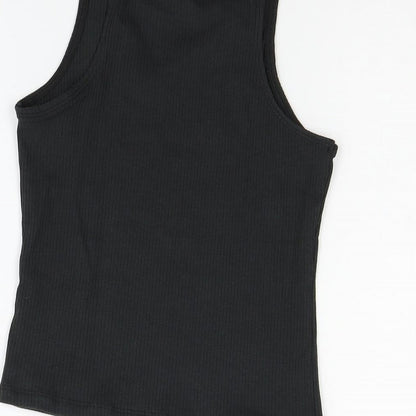 Preloved H&M Girls Black   Basic T-Shirt Size 9-10 Years - Label