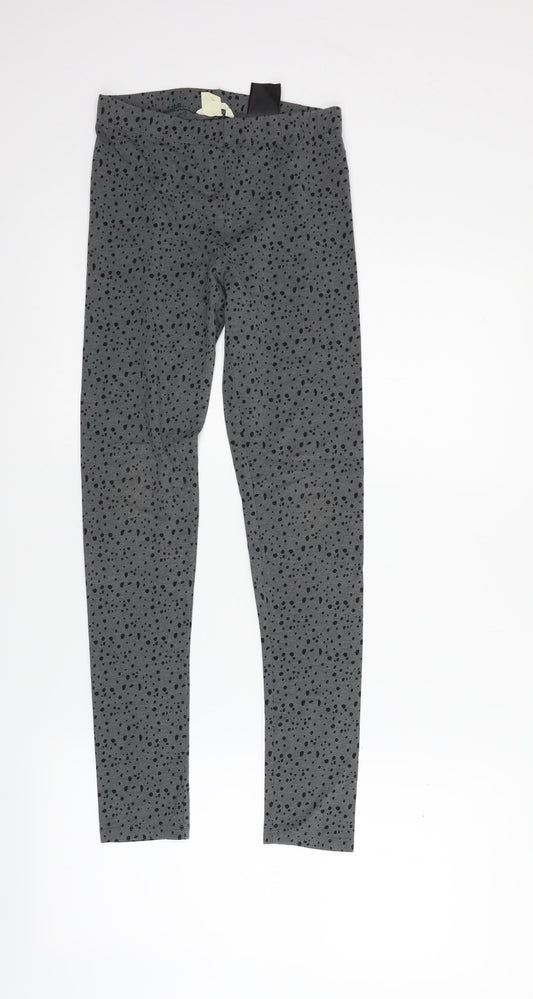 H&M Girls Grey Polka Dot  Sweatpants Trousers Size 12-13 Years
