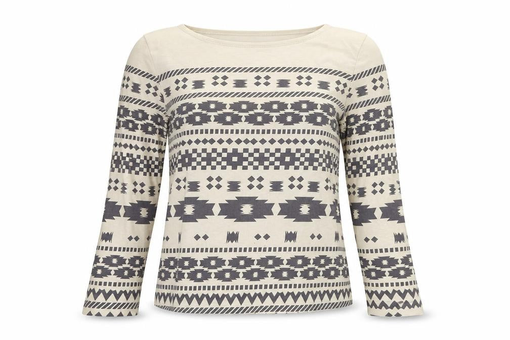 eVIE Womens Beige Geometric  Pullover Jumper Size 8
