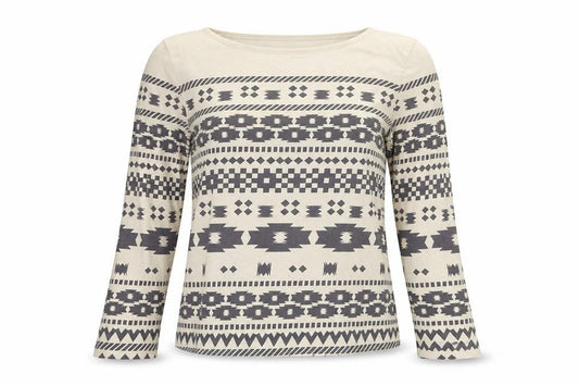 eVIE Womens Beige Geometric  Pullover Jumper Size 8