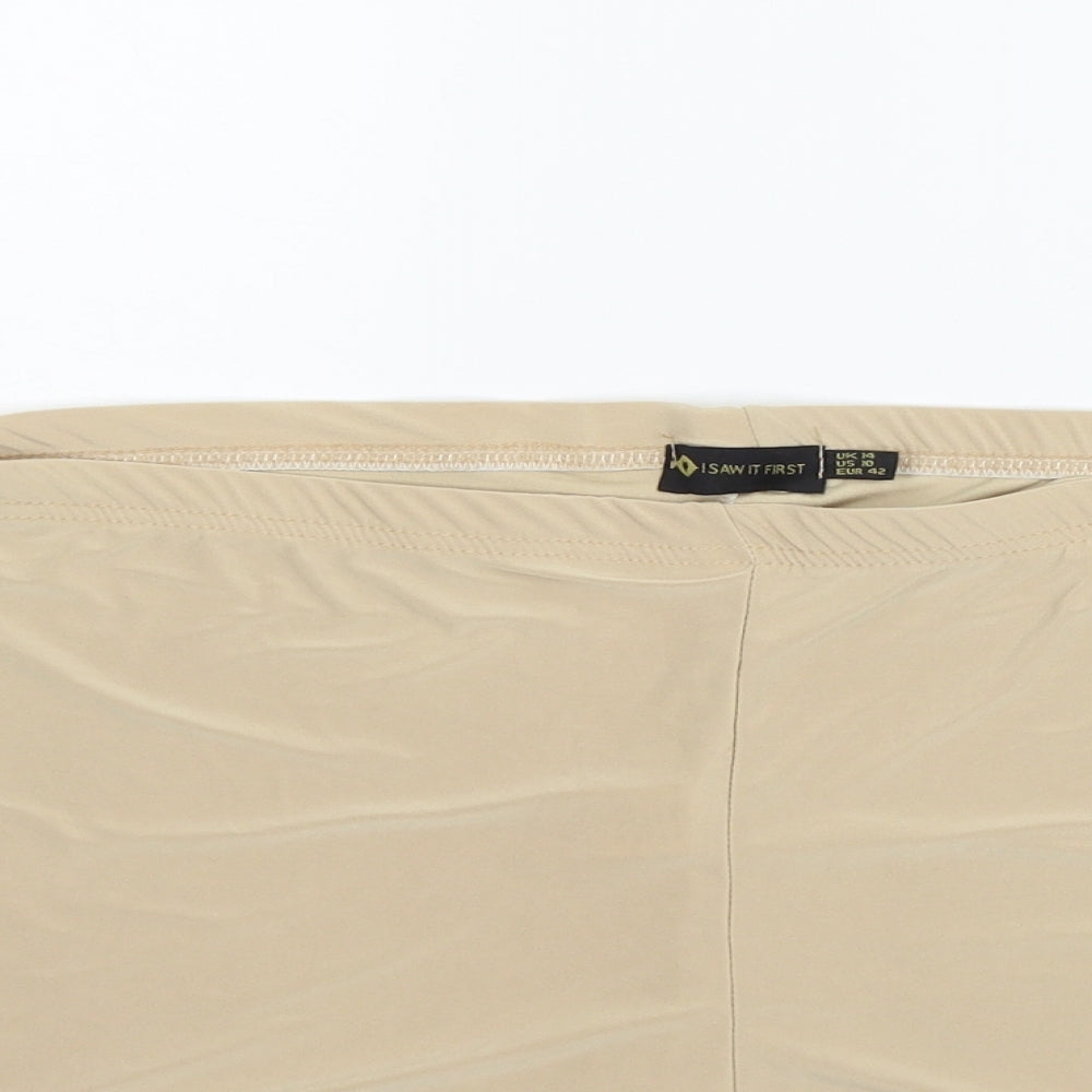 I SAW IT FIRST Womens Gold   Sweat Shorts Size 14
