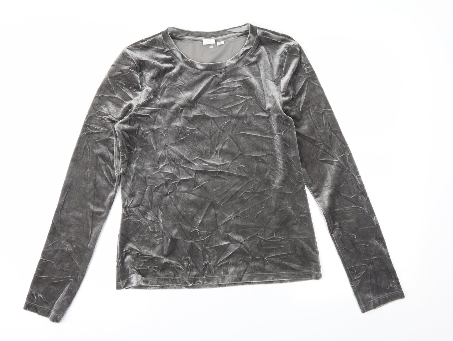 Gap Womens Silver  Velour Basic Blouse Size XS