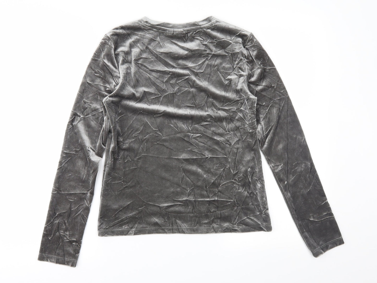 Gap Womens Silver  Velour Basic Blouse Size XS