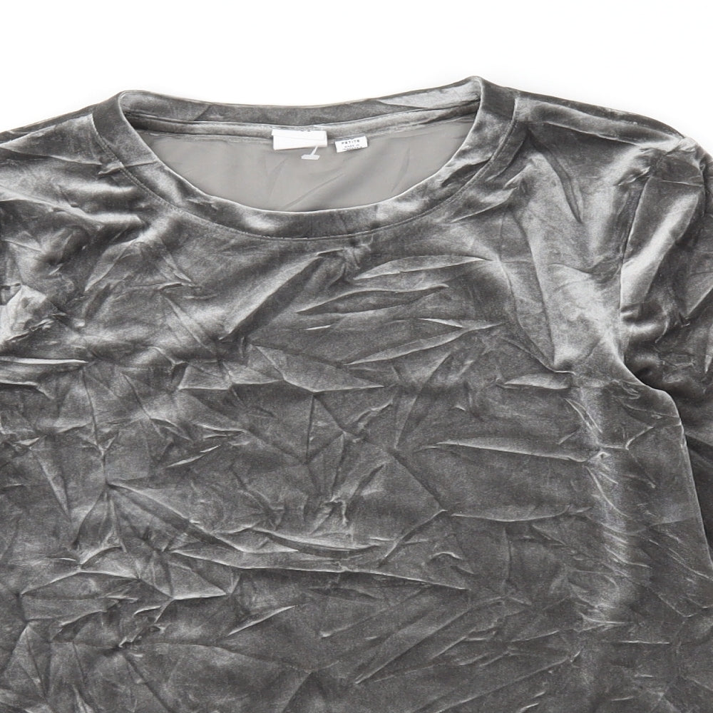 Gap Womens Silver  Velour Basic Blouse Size XS