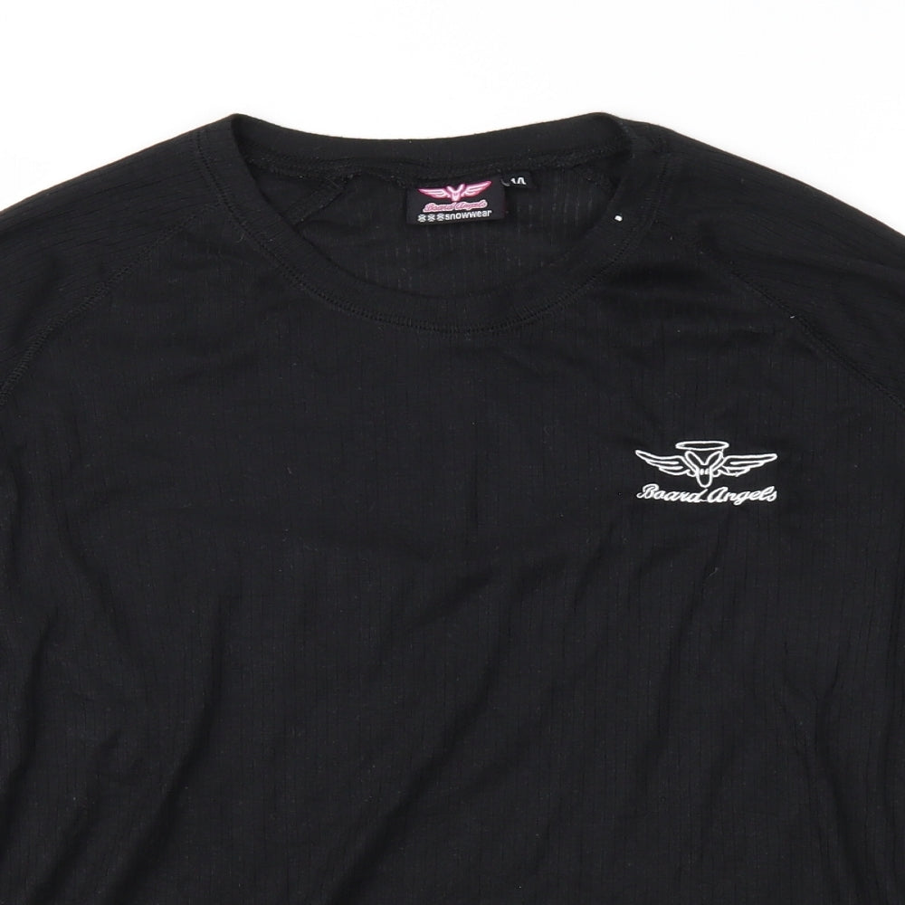 Preloved Board Angels Womens Black   Basic T-Shirt Size 14 - Detail