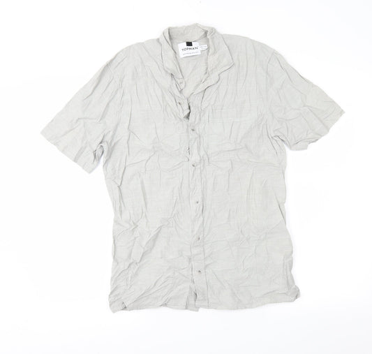 Topman Mens Grey    Button-Up Size M