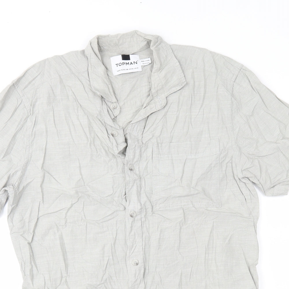 Topman Mens Grey    Button-Up Size M