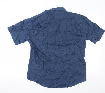 Essentials Mens Blue    Button-Up Size 16.5