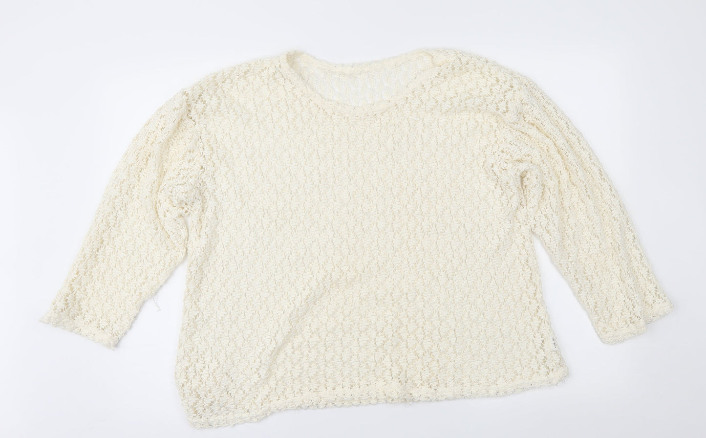 Preworn Womens Ivory  Lace Pullover Jumper Size S