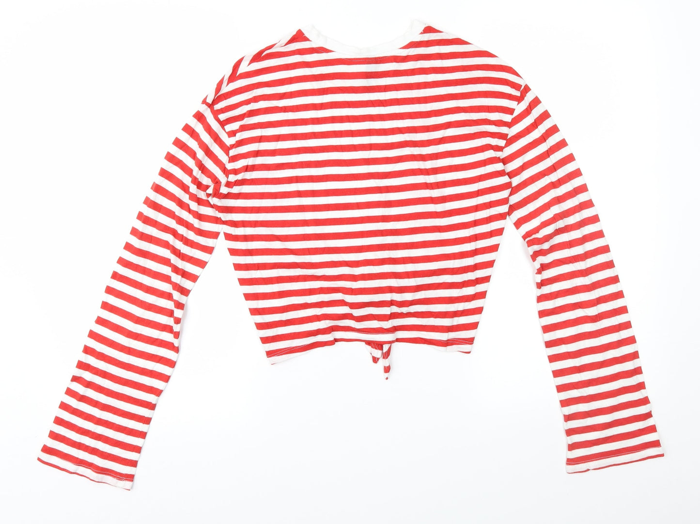 Divided Womens Red Striped  Basic T-Shirt Size XS