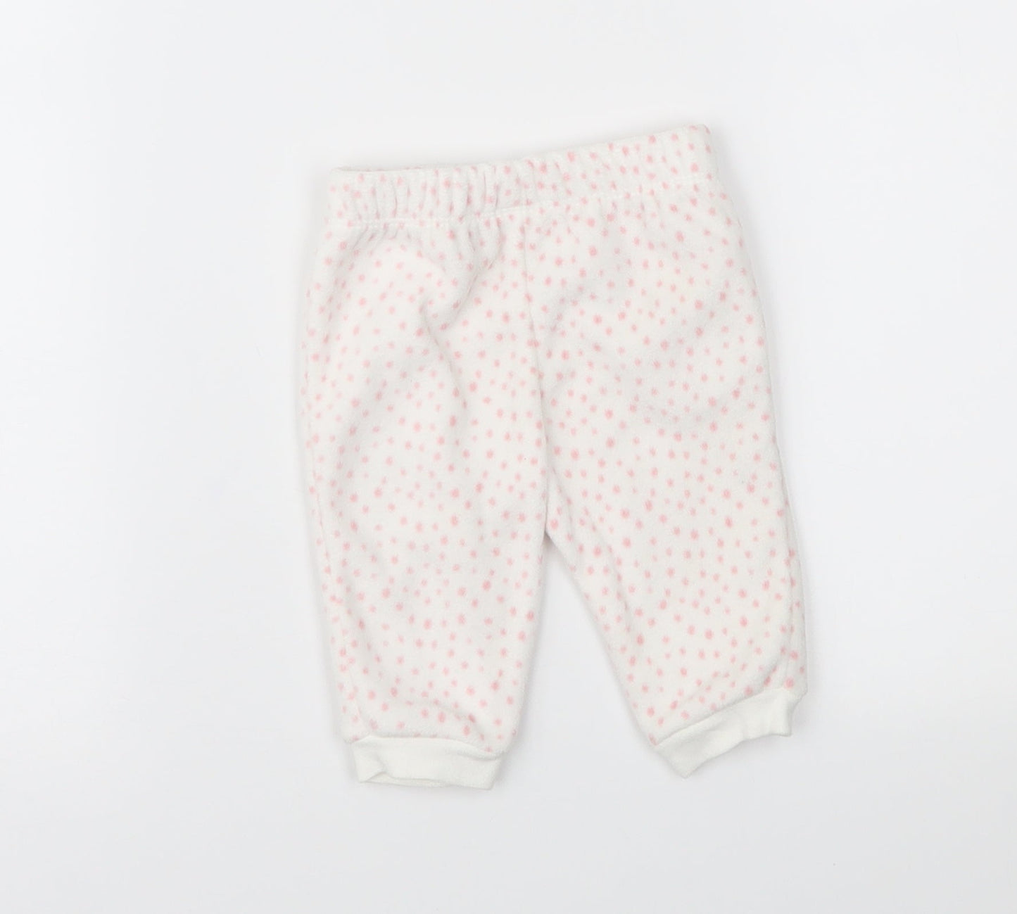 George Girls White Polka Dot  Jogger Trousers Size 0-3 Months